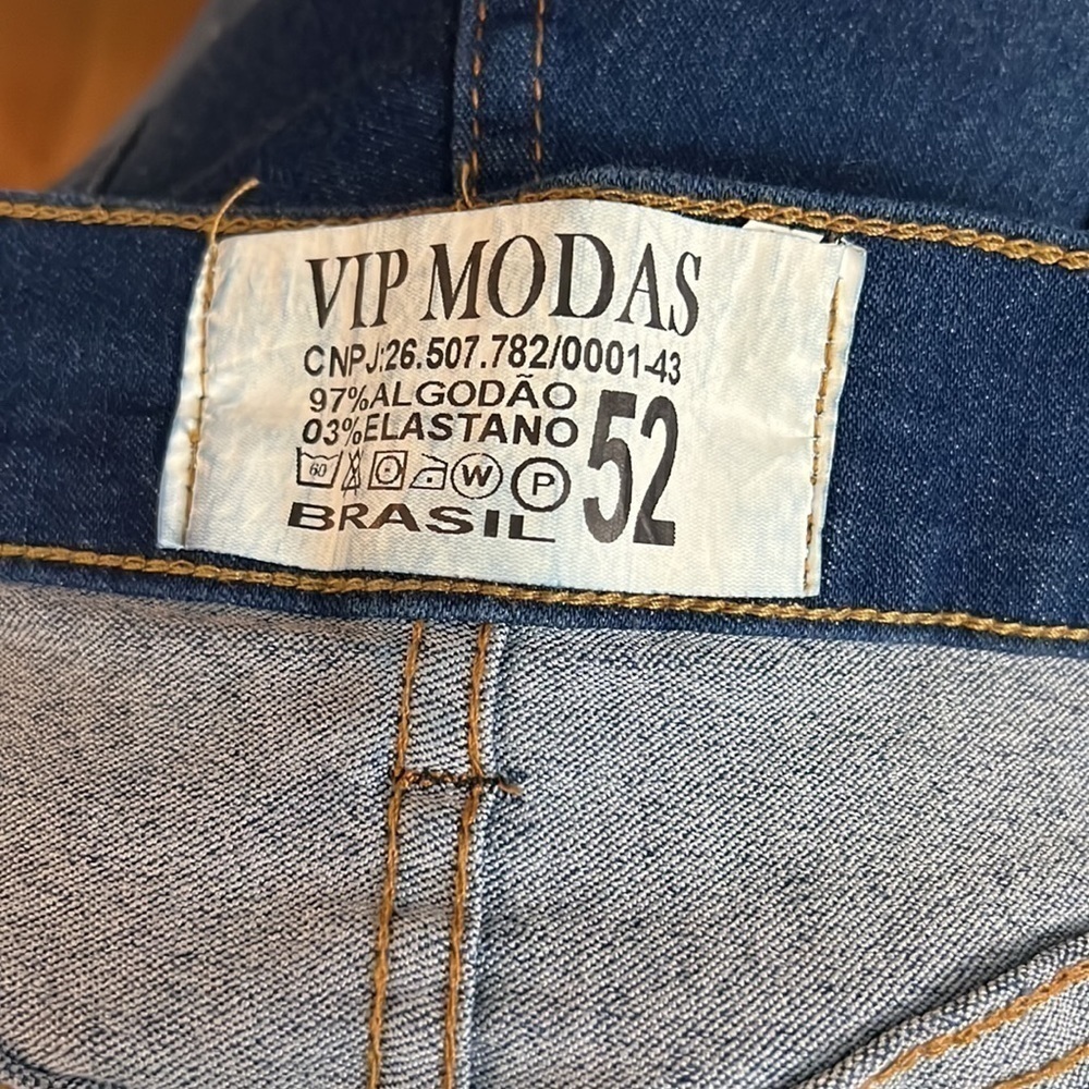 VIP MODAS Brasil Destroyed Denim Skort NWT Plus Size 52 - Picture 7 of 10